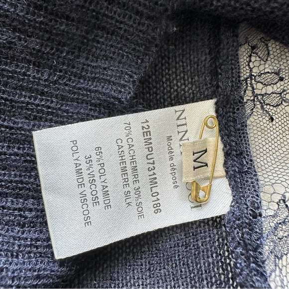 Nina Ricci women cashmere top with laces size M Authentic - Picture 8 of 9